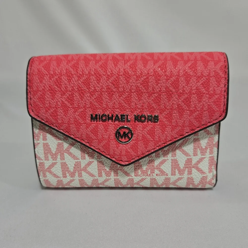 Michael Michael Kors Jet Set Charm Geran Multi MD ENV Trifold Leather Wallet